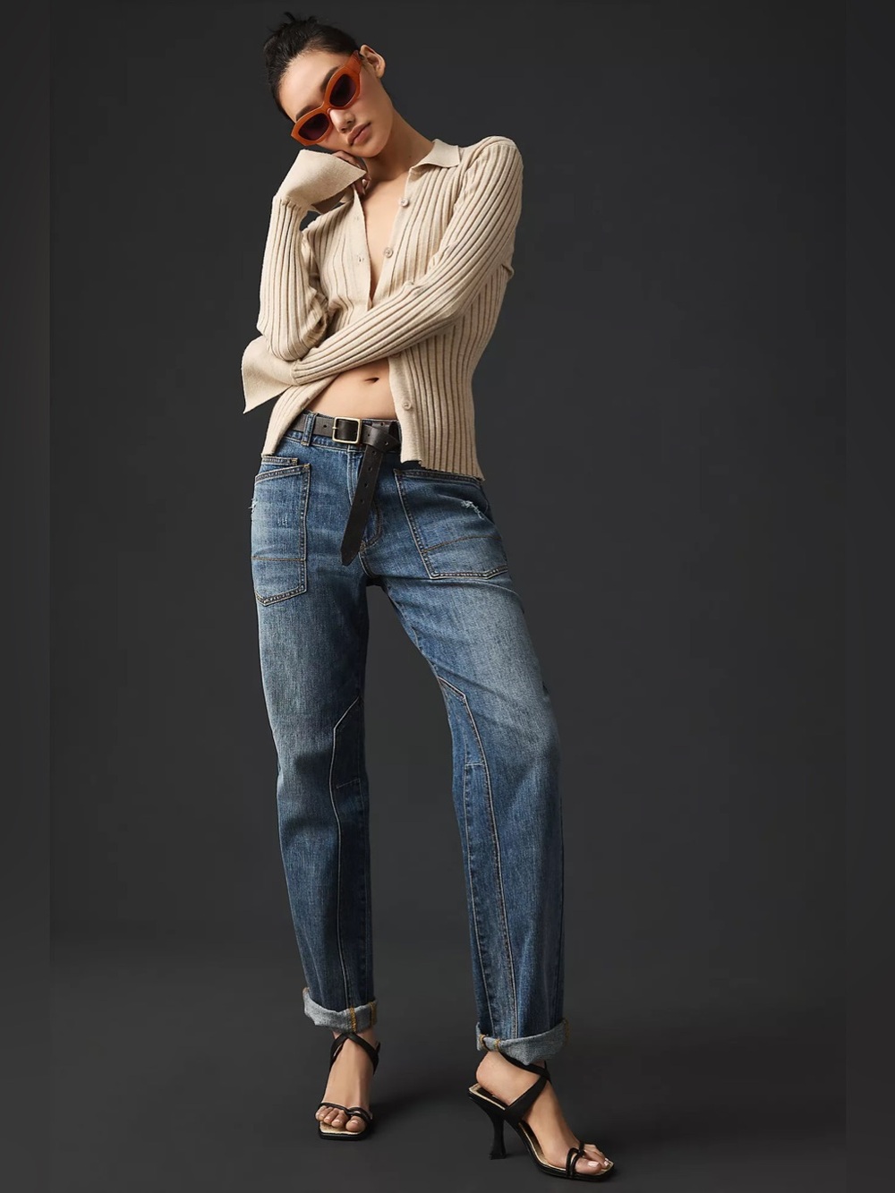 Anthropologie The Wanderer Cuffed Relaxed-Leg Jeans by Pilcro